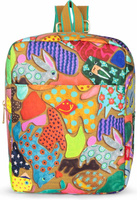 Sac à Dos Oilily Bobby Meadow Coloré Pour Fille – Polyester, Motif Animalier