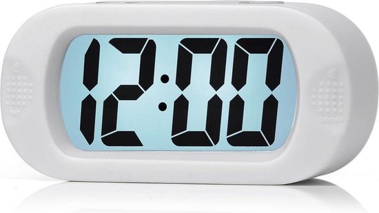 Wekker numérique - Réveil 24 heures - Alarme facilement réglable avec fonction Snooze et lumière - Réveil pour enfants Réveil de voyage - Klok/ Wekker LED numérique - Wekker Trendy avec fonction Snooze - Réveil robuste - Wit
