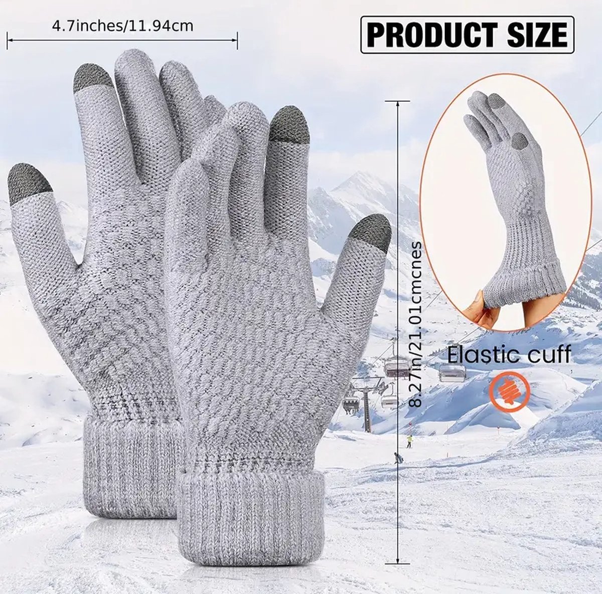 Verdikte gebreide handschoenen- Wittekleur - Herfst / winter - Voor vrouwen  -... | bol