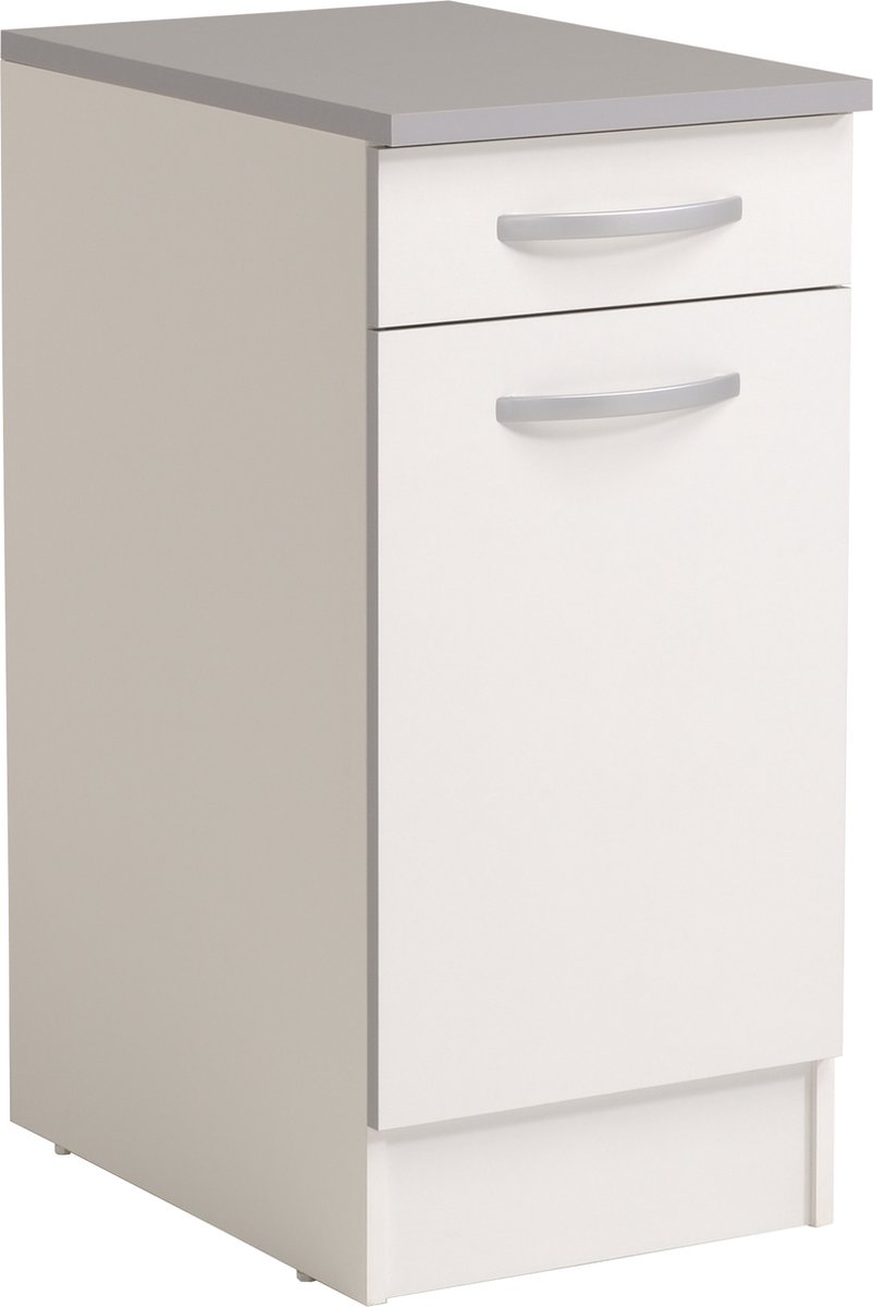 Onderkast Spoon 40x60 Cm Met Lade En Deur - Wit - Parisot - Keuken Onderkast - Wit - Spaanplaat