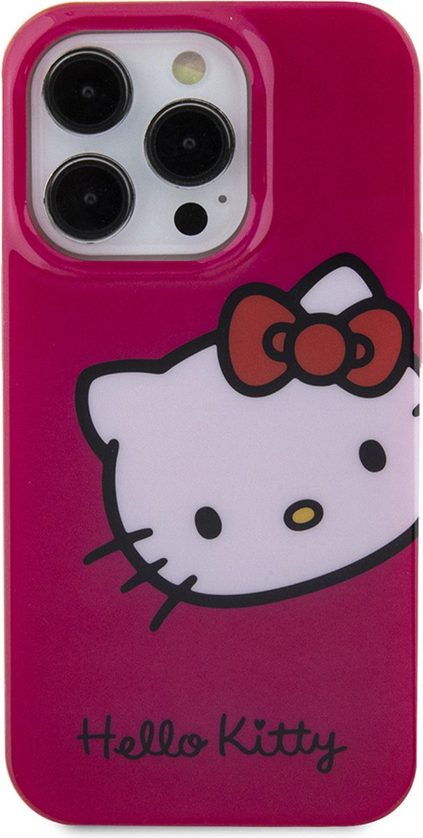 iPhone 15 Pro Max Backcase hoesje - Hello Kitty - Effen Roze - TPU (Zacht)