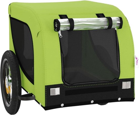 Vidaxl hondenfietstrailer oxford stof en ijzer groen