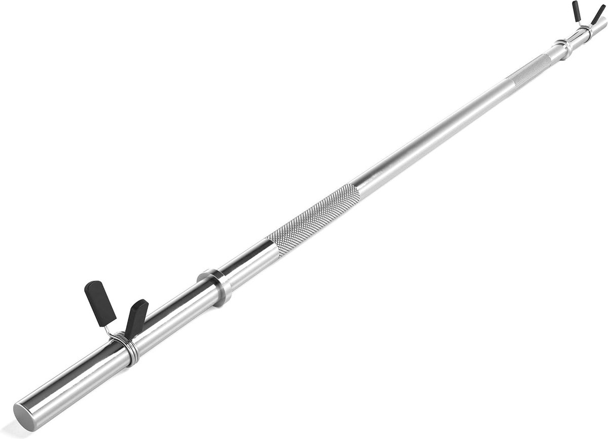 ScSPORTS® - Halterstang - Verchroomd staal - Veelzijdig - Knijpsluiting - 160 cm - ⌀ 30 mm