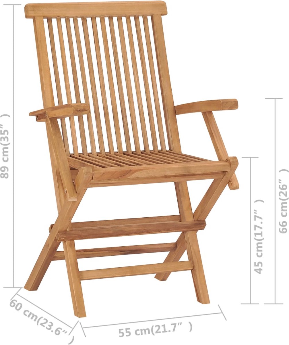 vidaXL - Tuinstoelen - 4 - st - met - taupe - kussens - massief - teakhout