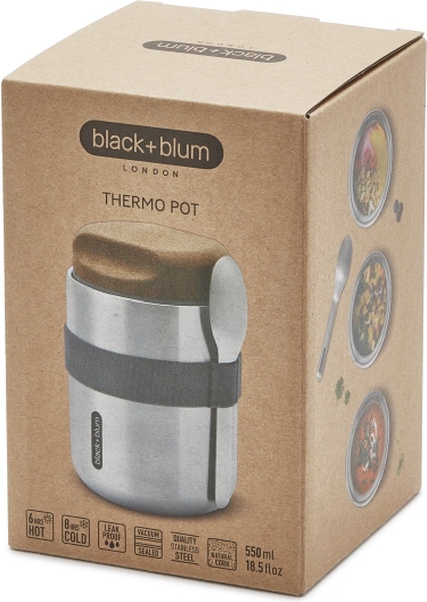 Black Blum Stainless Steel Thermo Pot 0.55L