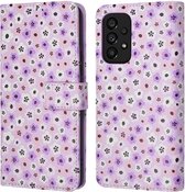 iMoshion Hoesje Geschikt voor Samsung Galaxy A53 Hoesje Met Pasjeshouder - iMoshion Design Bookcase smartphone - Meerkleurig / Purple Flowers
