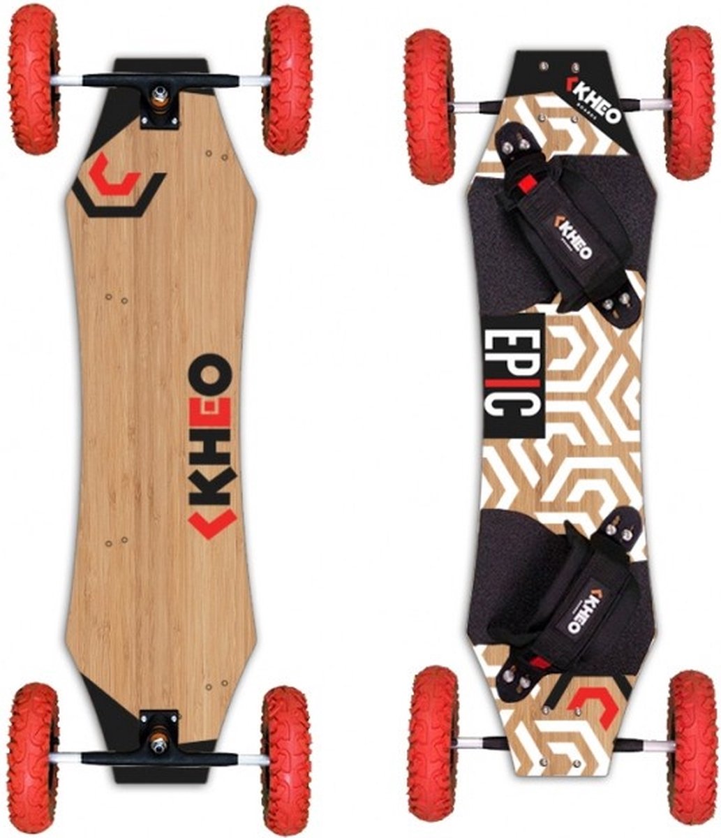 Kheo Epic V4 mountainboard 8 inch met rode wielen