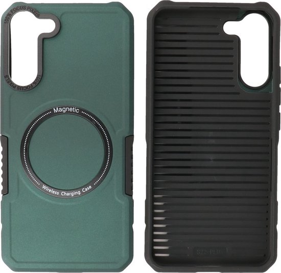 Étui de téléphone antichoc avec MagSafe pour le Samsung Galaxy S21 Plus - Vert foncé