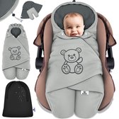 Chancelière Polaire Ours Pour Bébé 0-6 Mois - Tom & Zoe - Confort, Léger, Pour Sorties Et Siestes - Gris