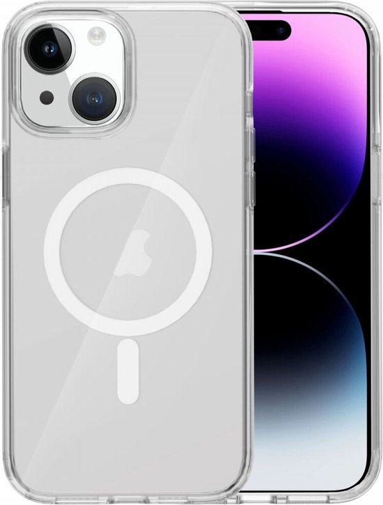 Dun TPU Transparant Hoesje Geschikt voor Apple iPhone 15 | Compatibel met MagSafe | Back Cover met Magneet | Doorzichtig | Ultra Dun | Flexibel