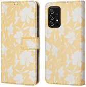 iMoshion Hoesje Geschikt voor Samsung Galaxy A52 (4G) / A52s / A52 (5G) Hoesje Met Pasjeshouder - iMoshion Design Bookcase smartphone - Geel / Yellow Flowers