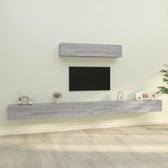 The Living Store TV Meubelset - Klassiek design - Hoge kwaliteit - Voldoende opbergruimte - Wandgemonteerd - Kleur- grijs sonoma eiken - Materiaal- bewerkt hout