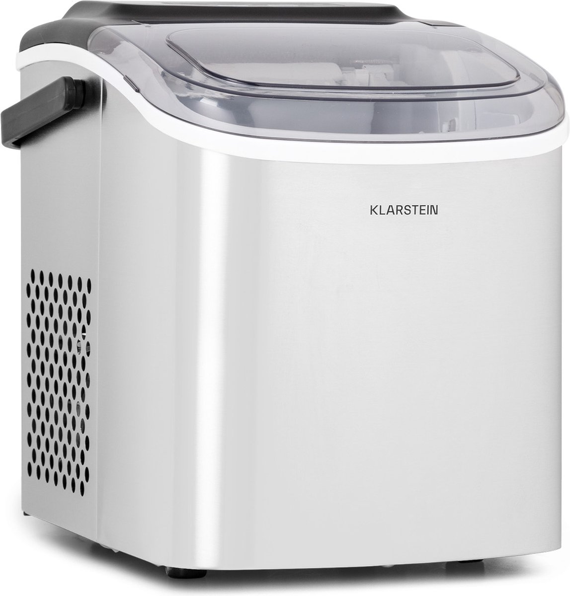 Klarstein IJsblokjesmachine Voor Thuis - Kamperen - Gastronomie - Snelle Mini IJsblokjesmachine - klein - Professionele IJsmaker Voor Grote En Kleine IJsblokjes - Zelfreinigend - 1 -3 Liter Watertank - 12 Kg IJs In 24 Uur - Roestvrij Staal