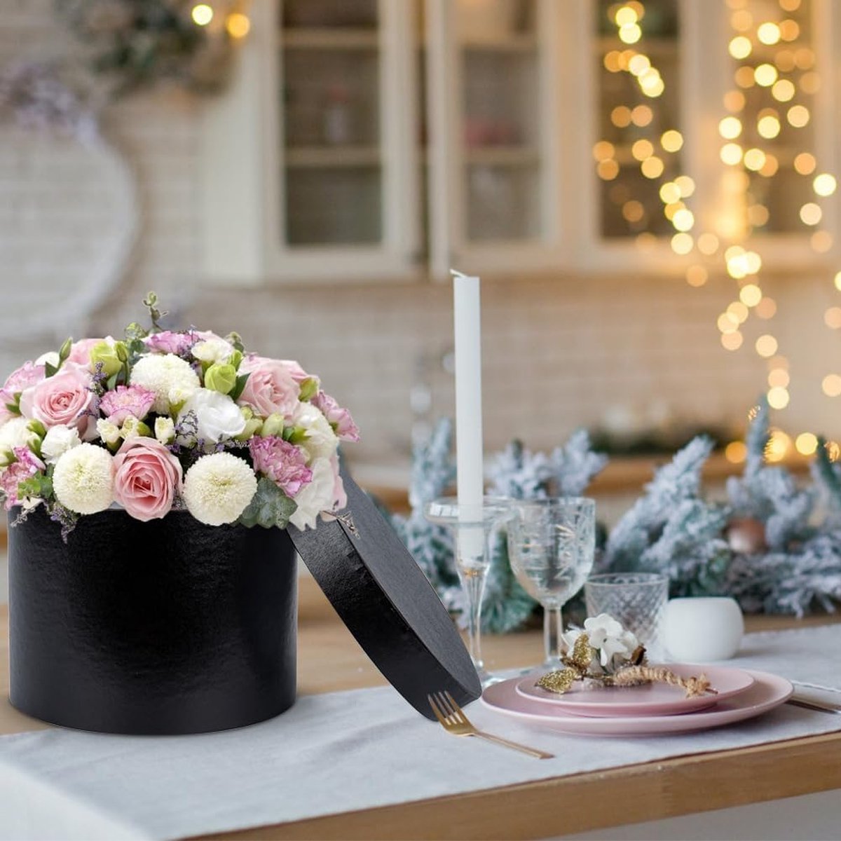 Luxe geschenkdoos - Geschikt voor 3 flessen - 36x25.5x9.3cm - zwart