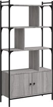 vidaXL - Boekenkast - met - deuren - 76,5x30x154,5 - cm - hout - grijs - sonoma - eiken