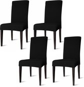Stoelhoes set van 4 hoes voor stoelen stretch - Stoelhoezen - Eetkamerstoel Hoes -Zwart - Bescherm stijlvol je stoelen