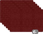 Placemats - Leer - Rood - Keuken - Onderlegger Tafel - Bakken - 45x30 cm - 6 stuks - Borden onderzetters