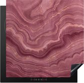 KitchenYeah® Inductie beschermer 78x78 cm - Roze - Geode - Stenen - Agaat - Kookplaataccessoires - Afdekplaat voor kookplaat - Inductiebeschermer - Inductiemat - Inductieplaat mat
