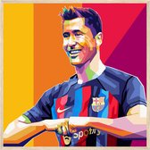 Poster Robert Lewandowski - FC Barcelona | posters Lewandowski | 50 x 50 cm | voetbal poster bekende voetballers | WALWALLS®