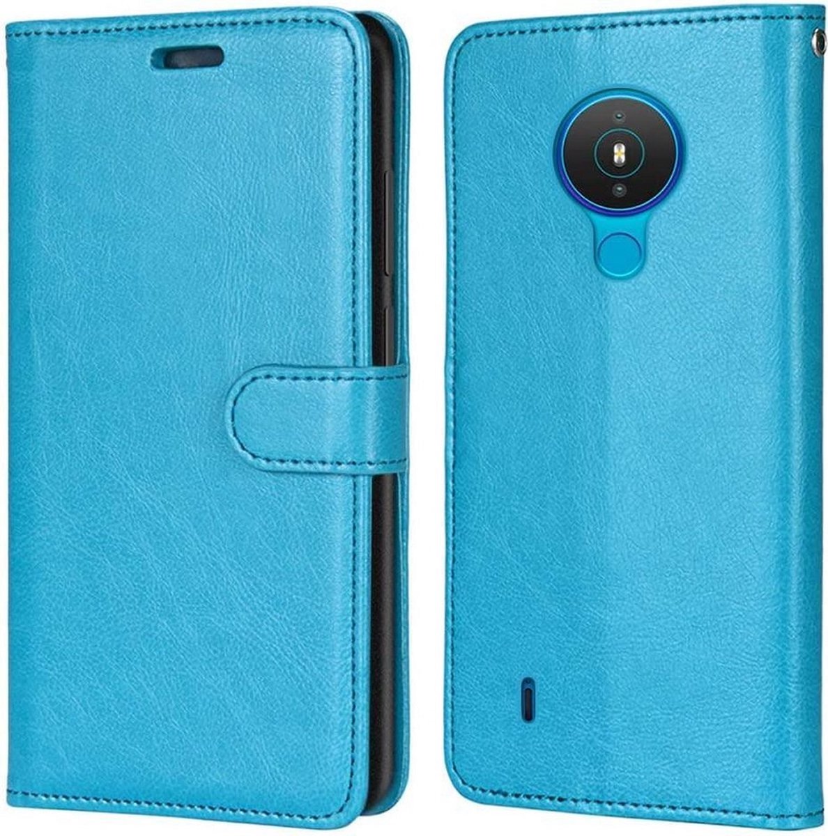 LuxeBass Boekhoesje geschikt voor Nokia 1.4 - Turquoise gsm hoesje - telefoonhoes - telefoonhoesjes