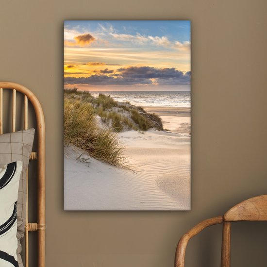 Tableau sur toile - Plage et mer 40x60 - Accessoires décoration chambre dunes - Tableaux plage salon - Décoration murale chambre - Décoration murale - Décoration murale murale intérieur - Décoration maison - Accessoires de maison