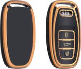 Audi Car Key Case Durable TPU Key Case Key Cover - Car Key Cover - Convient pour Audi - noir-or - A3 - Accessoires de vêtements pour bébé de voiture gadgets
