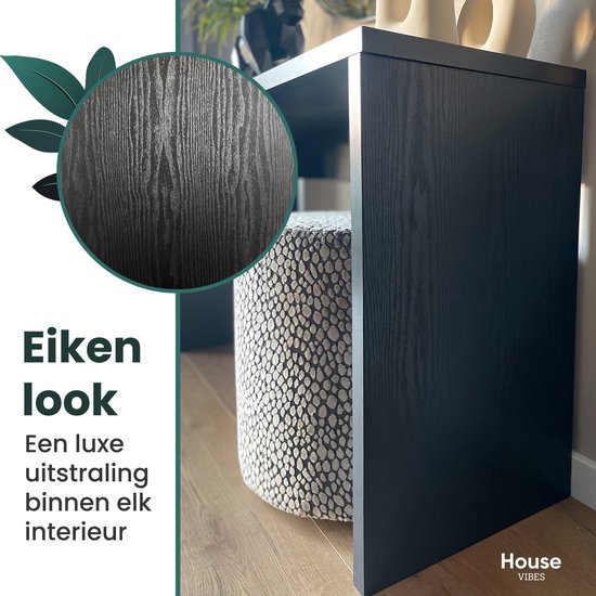 House Vibes Table d'appoint noir | Chêne | Table murale | Table d'entrée - 120*40*75cm