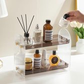 2-laags badkamer aanrecht organisator acryl make-up organizer parfum lade kruidenrek opbergrek voor badkamer keuken woonkamer slaapkamer kaptafel