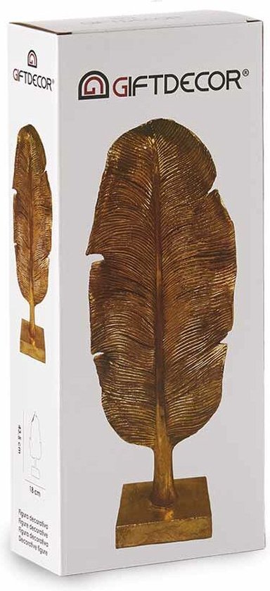Decoratieve figuren Blad van een plant Gouden 8 x 43,5 x 17 cm (6 Stuks)