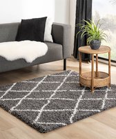 Vierkant berber vloerkleed - Habitat grijs/wit 100x100
