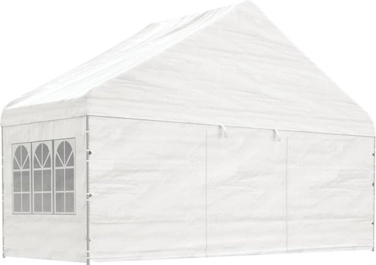 vidaXL Tonnelle avec toit - 75 m - Tente de réception Wit - Tonnelle de jardin - Auvent - Parasol - Maison d'été