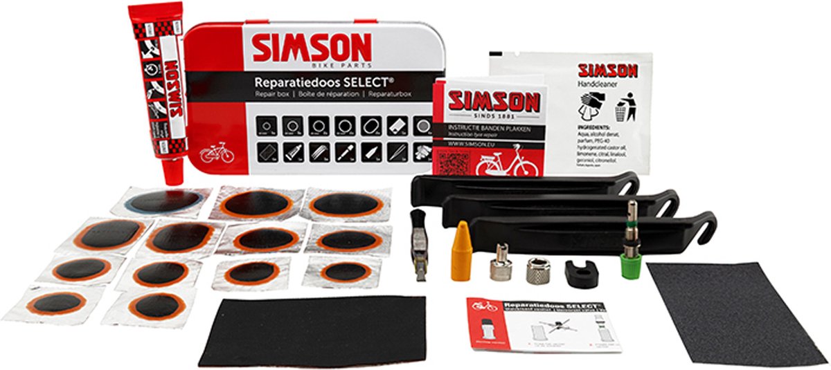 Simson fietsband reparatieset select - banden plakset - lekke band - onderweg thumbnail 8
