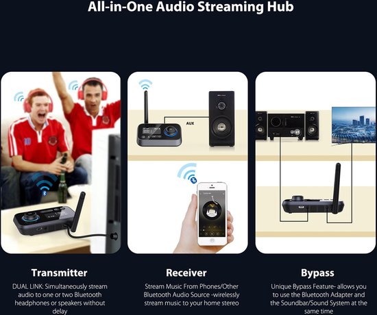 OMNITRONIC BDT-5.0 Bluetooth 5.0 ontvanger audio adapter van OM — afbeelding 4