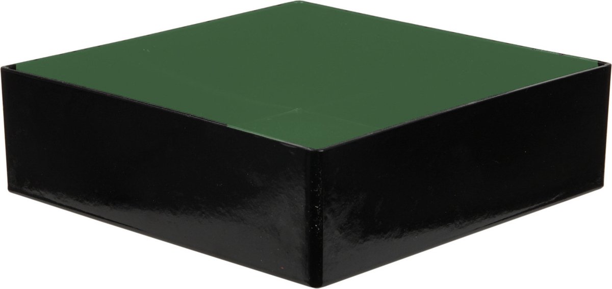 Othmar Decorations Kerststukje maken basis materiaal - dienblad zwart 20 x 20 x 6 cm - met steekschuim - kunststof plateau - inclusief steekschuim