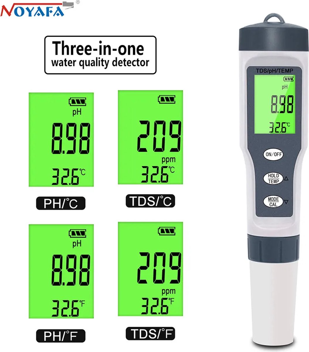 Bolvibe-Mètre numérique 4 en 1-Ph-Temp-Ec-Tds-Comprend 3 sacs d