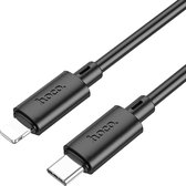 Hoco Oplaad Type C naar Lightning Kabel voor Apple iPhone & iPad - USB C naar Lightning - Geschikt voor Apple iPhone & iPad - 20W- Zwart