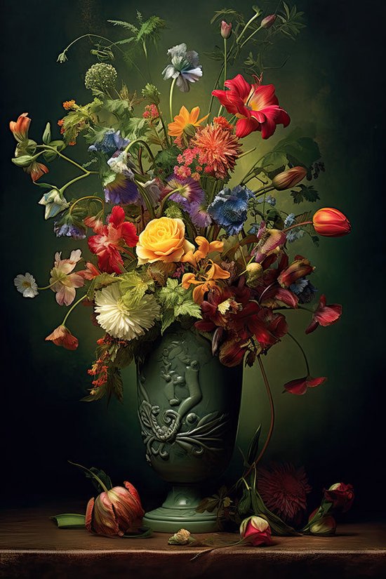 Vaas met bloemen #1 poster - 50 x 70 cm