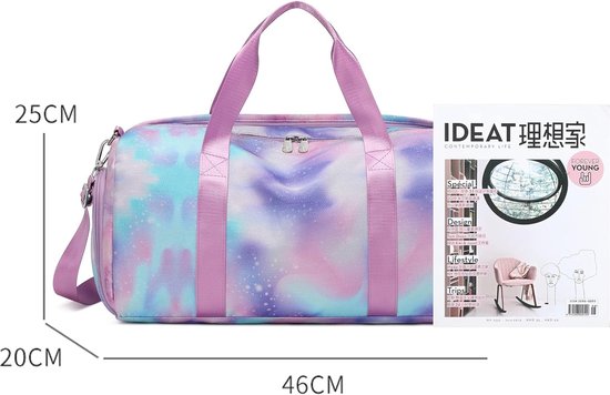 Kasgo Sporttas voor meisjes, sporttas voor kinderen, 26,5 l, grote sporttas, waterdicht, handbagage, schoudertas voor kinderen met schoenenvak, Vlinder, Boheems
