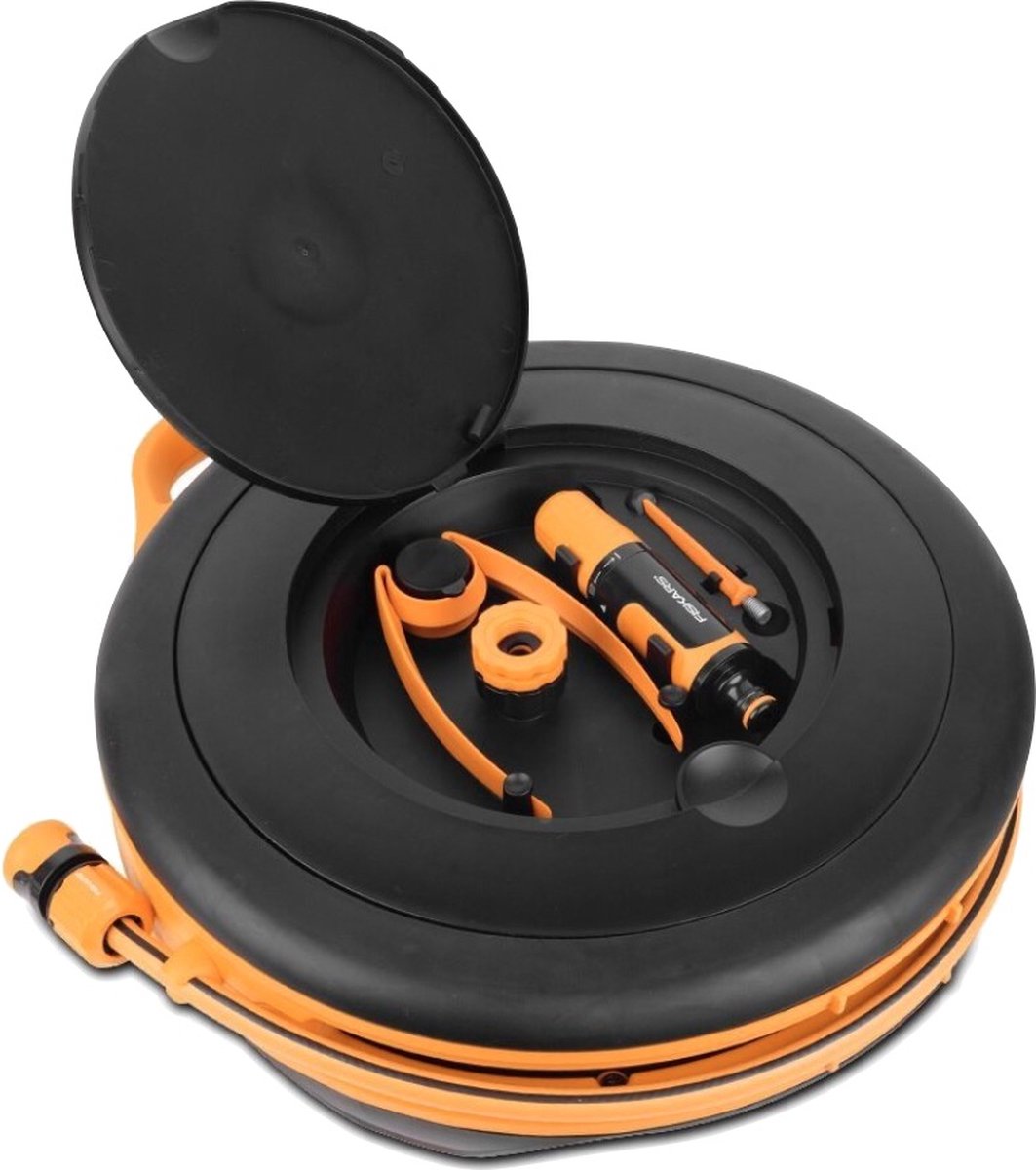 Fiskars Slanghaspel S + Wandbevestiging set - 15 Meter