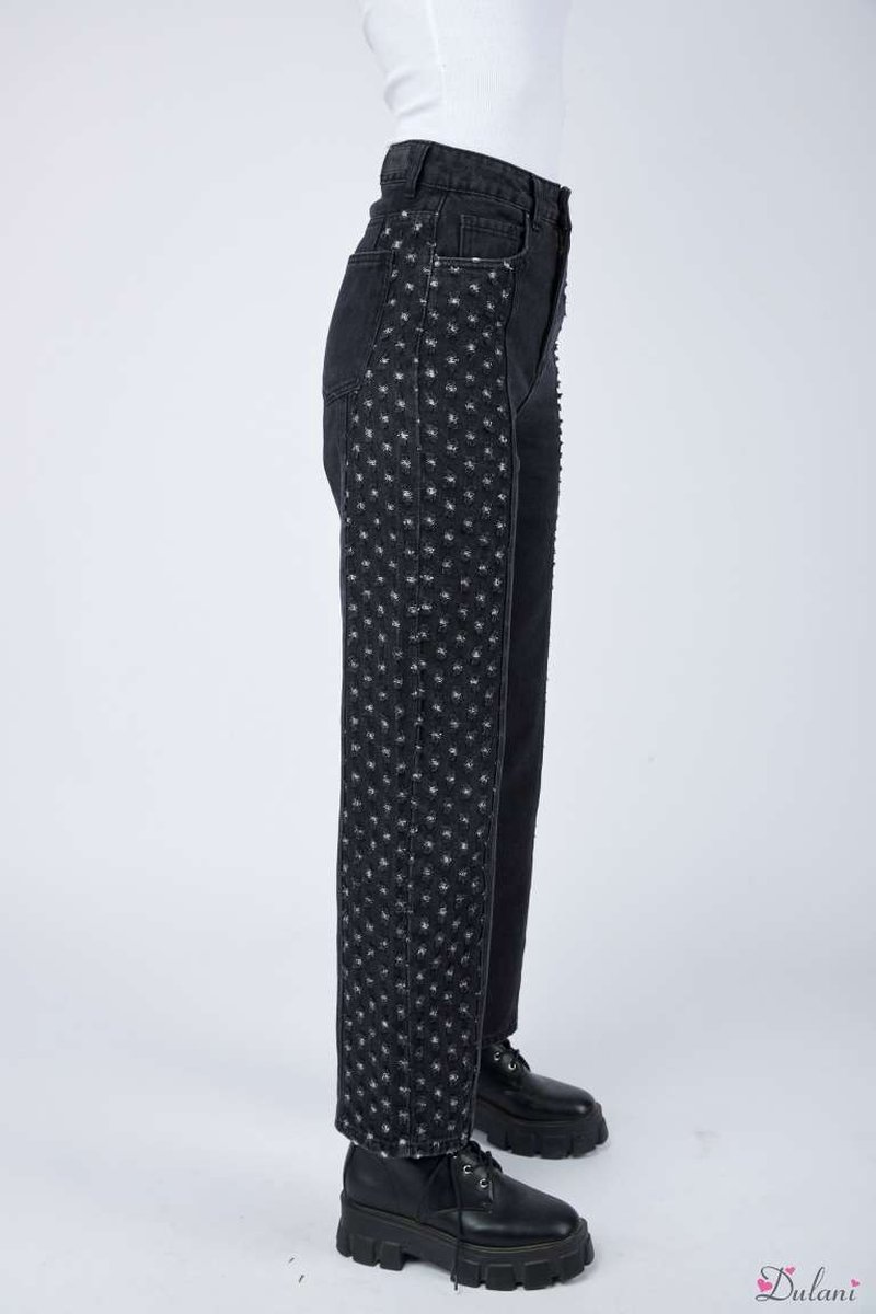 Broek Toxik3 met hoge taille recht model zwart