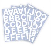 Letter stickers / Plakletters - Stickervellen Set - Wit - 5cm hoog - Geschikt voor binnen en buiten - Standaard lettertype - Mat