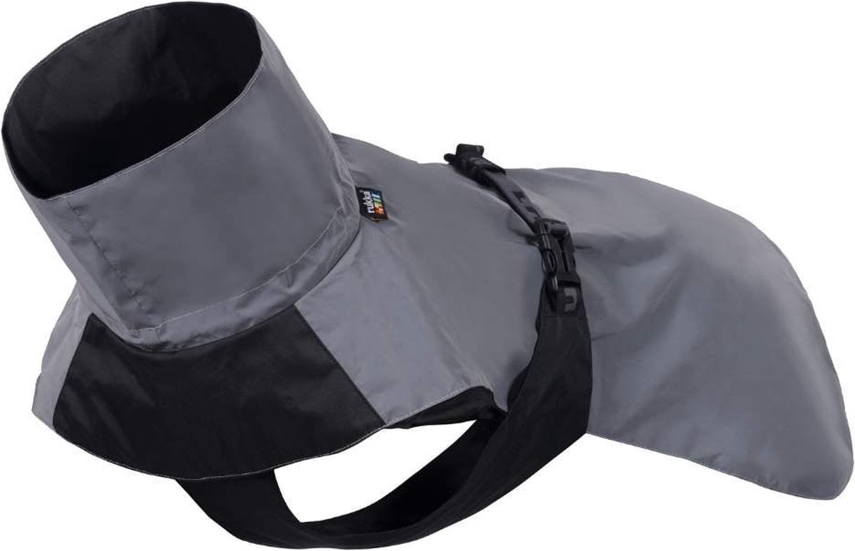 Rukka Pets Shine regenjas - Reflecterende hondenjas - Waterafstotend materiaal – Lichtgewicht - Kleur: Reflecterend grijs, Maat: Maat 35