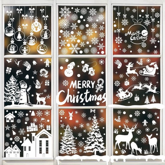 Kerst raamstickers 256stuks Raam decoratie Kerstmis Kerst