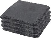 8x Sous-verres en ardoise 10 x 10 cm - Plateaux à bougie - Sous- verres en Verres