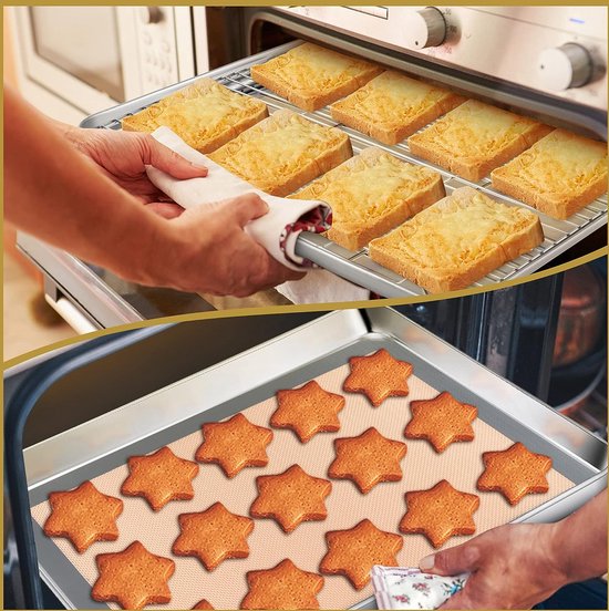 Bakplaat - met rooster - roestvrij staal - geschikt voor de oven Bakplaat - met rooster - roestvrij staal - geschikt voor de oven