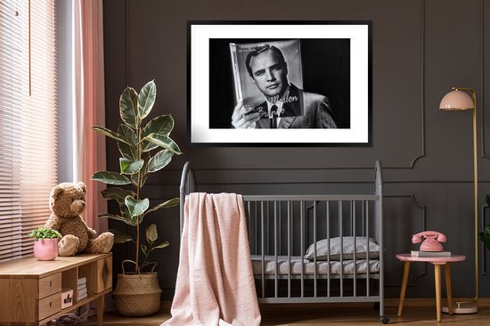 Cadre photo - Affiche - Homme - Film - Zwart - Wit - 120x80 cm - Cadre - Décoration murale