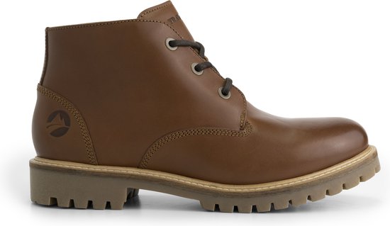 Travelin' Tovgard Heren leren Halfhoge veterschoenen - Cognac leer - Maat 44