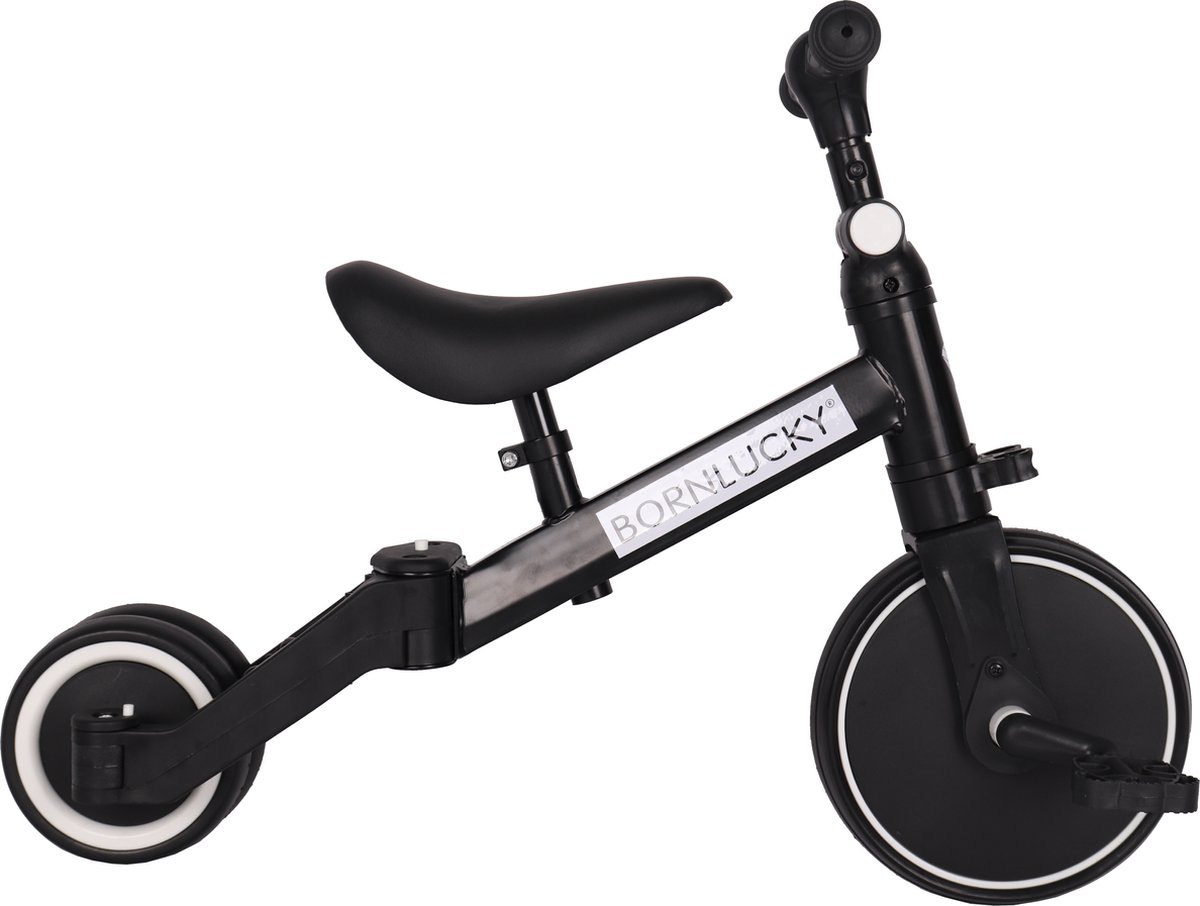 Born Lucky 4 in1 Driewieler / Loopfiets & Balance Bike - Zwart — afbeelding 9