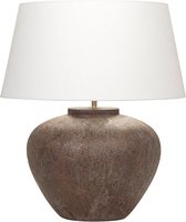 Keramiek tafellamp Maxi Rhodos | 1 lichts | bruin | keramiek / linnen | Ø 40 cm | 58 cm hoog | modern design