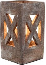 Lampe de table carrée en céramique Evian vintage | 1 lumière | marron | céramiques | 30x15x15 cm | design moderne / attrayant